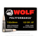 Bulk Wolf WPA Polyformance Ammo - 7.62x39 123 grain HP Ammo - 1000 Rounds