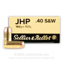 Cheap 40 S&W Ammo For Sale - 180 Grain JHP Ammunition in Stock by Sellier & Bellot - 50 Rounds