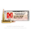 Cheap 22-250 Rem Hornady Ammo For Sale - 55 gr V-Max Ammunition In Stock by Hornady - 20 Rounds