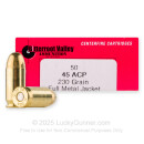 Bulk 45 ACP Remanufactured Ammo For Sale - 230 gr FMJ .45 Auto Ammunition In Stock by BVAC - 1000 Rounds