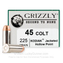 Grizzly 45 Colt Ammo For Sale - 225 Grain JHP - 20 Rounds