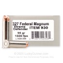 Underwood 327 Federal Magnum Ammo For Sale - 95 Grain Xtreme Defender - 20 Rounds