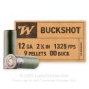 Winchester 12 Gauge 2-3/4" 9P 00 Buckshot - 250 Rounds