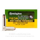 Premium 357 Mag Ammo For Sale - 158 Grain SJHP Ammunition in Stock by Remington HTP - 20 Rounds