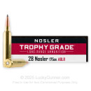 Premium 28 Nosler Ammo For Sale - 175 Grain AccuBond Long Range Ammunition in Stock by Nosler Trophy Grade - 20 Rounds