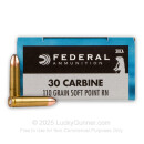 30 Carbine Ammo For Sale - 110 gr SP - Federal Power Shok Ammunition Online