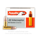 Cheap 22 LR Ammo For Sale - 40 gr CPRN - Aguila Interceptor Ammunition Online - 50 Rounds