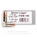 Underwood 9mm Ammo For Sale - 115 Grain TAC-XP - 20 Rounds