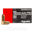 Cheap 10mm Auto Ammo For Sale - 180 Grain FMJ Ammunition in Stock by Aguila - 50 Rounds