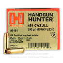 Premium 454 Casull Ammo For Sale - 200 Grain MonoFlex Ammunition in Stock by Hornady Handgun Hunter - 20 Rounds