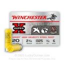 Bulk 20 Gauge Ammo - 2-3/4" Steel Shot Game and Target shells - 3/4 oz - #6 - Winchester Super X - 250 Rounds