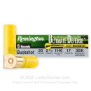 Premium 20 Gauge Ammo For Sale - 2-3/4” 17 Pellets #3 Buckshot Ammunition in Stock by Remington Ultimate Defense - 5 Rounds