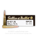 8x57mm JS Ammo For Sale - 196 gr SPCE Ammunition In Stock by Sellier & Bellot - 20 Rounds