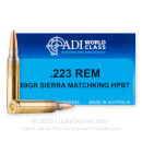 Premium 223 Rem Ammo For Sale - 69 Grain HPBT MatchKing Ammunition in Stock by ADI World Class - 20 Rounds