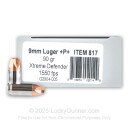 Premium 9mm +P+ Ammo For Sale - 90 Grain Xtreme Defender Ammunition in Stock by Underwood - 20 Rounds