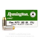 10mm Auto Ammo For Sale - 180 gr MC - Remington UMC 10mm Ammunition In Stock