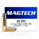 38 Special Ammo For Sale - 158 gr LSWC Magtech Ammunition In Stock