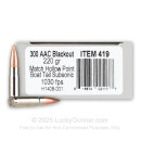 Premium 300 AAC Blackout Ammo For Sale - 220 Grain HPBT Ammunition in Stock by Underwood Subsonic - 20 Rounds