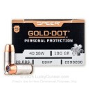 Bulk 40 S&W Ammo For Sale - 180 Grain JHP Ammunition in Stock by Speer Gold Dot - 200 Rounds