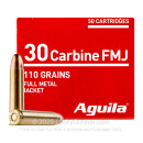 30 Carbine Ammo - 110 gr FMJ - Aguila Ammunition - 1000 Rounds