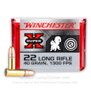 Cheap 22 LR Ammo For Sale - 40 gr Copper Plated Round Nose Ammunition - Winchester Super-X - 100 Rounds