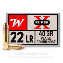 Cheap 22 LR Ammo For Sale - 40 gr Copper Plated Round Nose Ammunition - Winchester Super-X - 100 Rounds