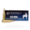 243 Ammo For Sale - 100 gr SP - Federal Power-Shok Ammo Online