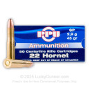 Cheap 22 Hornet Ammo For Sale - 45 gr SP Ammunition In Stock by Prvi Partizan - 50 Rounds