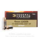 Bulk 9mm LE Ammo - 147 gr Hydra Shok JHP -  Federal Ammunition - 1000 Rounds