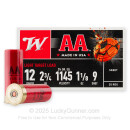 12 Gauge Ammo - Winchester AA Light Target 2-3/4" #9Shot - 250 Rounds