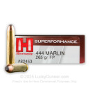 444 Marlin Ammo For Sale - 265 gr Hornady Superformance FP Ammunition In Stock - 20 Rounds