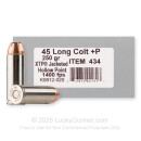 Underwood 45 Long Colt +P Ammo For Sale - 250 Grain XTP JHP - 20 Rounds