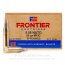 Hornady Frontier 5.56x45 Ammo For Sale - 55 Grain FMJ M193 - 50 Rounds