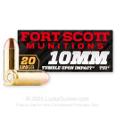 Premium 10mm Ammo For Sale - 125 Grain Tumble Upon Impact Ammunition in Stock by Fort Scott Munitions - 20 Rounds