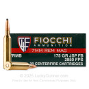 Fiocchi 7mm Rem Mag Ammo For Sale - 175 Grain InterLock FB - 20 Rounds
