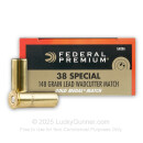 Match 38 Special Ammo For Sale - 148 gr Wadcutter 38 Special Ammunition In Stock by Federal Gold Medal - 50 Rounds