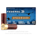 Cheap 12 Gauge Ammo For Sale - 2-3/4” 1-1/8oz. #4 Steel Shot Ammunition in Stock by Federal Speed-Shok - 25 Rounds