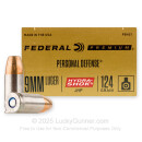 9mm Ammo - 124 gr Hydra Shok JHP -  Federal Ammunition - 20 Rounds