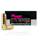 Premium 10mm Auto Ammo for Sale - 180 Grain V-Crown JHP Ammunition in Stock by Sig Sauer - 20 Rounds