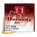 Bulk 223 Rem Ammo For Sale - 55 Grain V-MAX Ammunition in Stock by Hornady - 500 Rounds