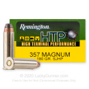 Premium 357 Mag Ammo For Sale - 180 Grain SJHP Ammunition in Stock by Remington HTP - 20 Rounds