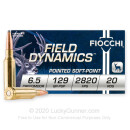 Premium 6.5 Creedmoor Ammo For Sale - 129 Grain PSP Ammunition in Stock by Fiocchi - 20 Rounds