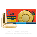 Cheap 9mm Ammo For Sale - 115 Grain FMJ Ammunition in Stock by ZSR Sarsilmaz - 50 Rounds