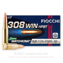 Premium 308 Ammo For Sale - 175 Grain HPBT Ammunition in Stock by Fiocchi Exacta Match - 20 Rounds