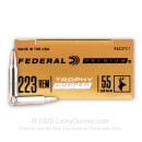 Premium 223 Rem Ammo For Sale - 55 Grain Trophy Copper Ammunition in Stock by Federal - 20 Rounds