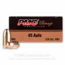 Cheap 45 ACP Ammo For Sale - 230 gr FMJ Ammunition by PMC In Stock - 50 Rounds