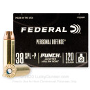 Premium 38 Special +P Ammo For Sale - 120 Grain JHP Ammunition in Stock by Federal Punch - 200 Rounds