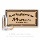 Premium 44 Special Ammo For Sale - 210 Grain Lead Flat Point Ammunition in Stock by Black Hills Ammunition - 50 Rounds
