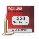 Bulk 223 Rem Ammo For Sale - 60 Grain SP Ammunition in Stock by Black Hills - 1000 Rounds