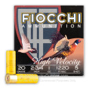 Cheap 20 ga High Velocity Shot Shells For Sale - 2-3/4" 1 oz  #5 Shot by by Fiocchi - 25 Rounds